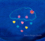 Cloud with Hearts Hooded Bath Towel Design