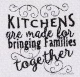 Kitchen Towels with Machine Embroidered Kitchen Quote, Kitchen Towels, Bridal Shower Gift, Shower Gift, Gift, Housewarming